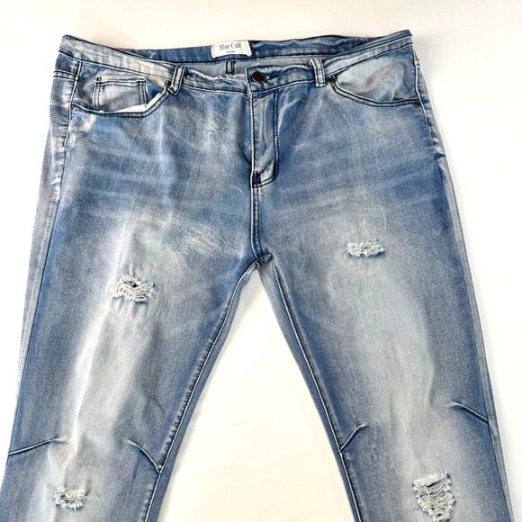 Blue Cult Mens Jeans sz 38 x 31 Distressed Rockability Straight leg Skinny - Picture 3 of 8